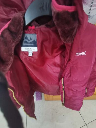 Tommy Hilfiger navy puffer jacket with faux fur hood