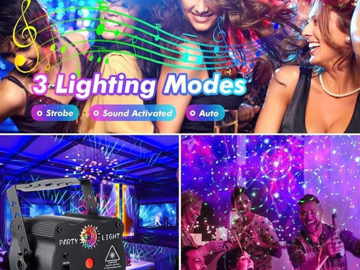 DJ Disco Lights Party Lights, RGB Led Sound Activated Strobe Lights with Remote Control, USB Powered Strobe Stage Lighting Disco Light Projector for Parties Home Christmas Birthday Karaoke KTV Bar (FREE POSTAGE)