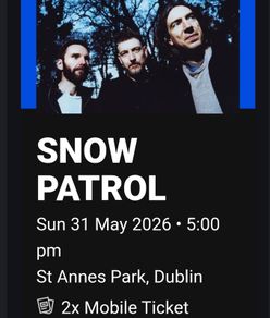 2x Snow patrol tickets