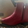 Mens Red Snakeskin Boots Pointed Toe UK 7 Image 2