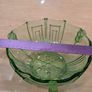 Vintage Stolzle Art Deco Green Glass Bowl 22cm Uranium glass Image 6
