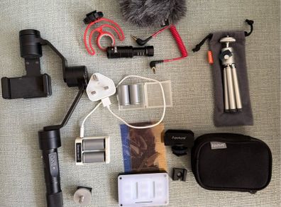 Phone Film Kit - Evo Gimbal, Rode Mic & Deadcat, Apurture Light Rig, Sony Tripod
