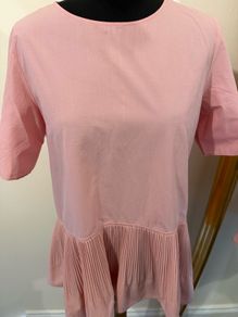 COS Short Sleeved Blush Pleated Top