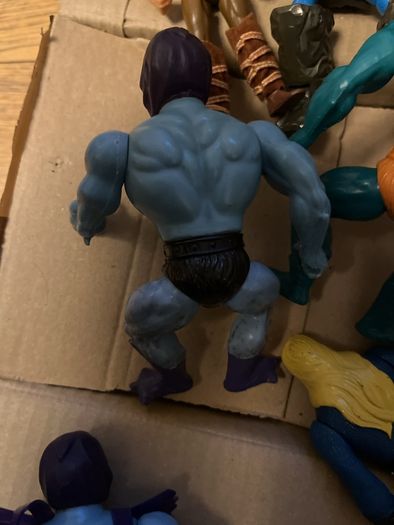 Vintage 80s Action Figure Lot MOTU Skeletor Merman, Rock Lords Granite, Super Naturals Hologram