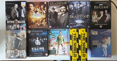TV DVD Box Sets - The Shield, Deadwood, Breaking Bad, The Killing, NYPD Blue, Ricky Gervais