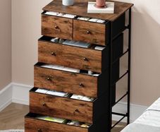 Chest of Drawers for Bedroom with 6 Drawers, Storage Cabinet Storage Unit with Fabric Drawers