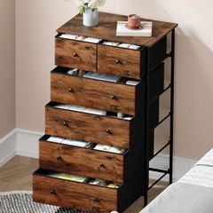 Chest of Drawers for Bedroom with 6 Drawers, Storage Cabinet Storage Unit with Fabric Drawers