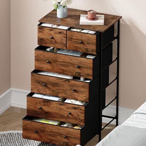 Chest of Drawers for Bedroom with 6 Drawers, Storage Cabinet Storage Unit with Fabric Drawers
