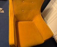 Stratus Armchair Yellow Meg (Dark Walnut Legs)