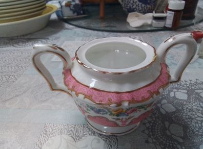 Antique Two Handled  China Sugar Bowl