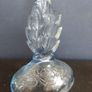 Lovely Pair of Vintage Pressed Glass Candlesticks in Pale Blue Glass with Leaves Motifs, Excellent Condition Image 9