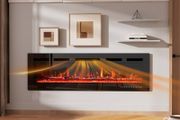 50"/127cm Electric Fireplace - Adjustable 12 Color Flame &amp; Crackling Sound, 900W/1500W Fire Place with Precise 15-30 C Thermostat, Intuitive Touch Screen &amp; Remote, Perfect for Media Walls