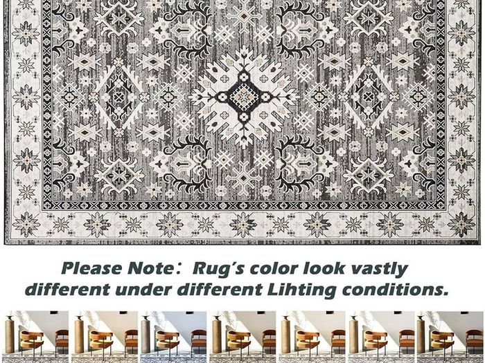 Washable Rugs Living Room Boho Rug for Bedroom Anti Slip Rugs Classic Large Rugs for Living Room Vintage Area Rugs Soft Short Pile Rug Washable Rugs Vintage 80x150CM Blue