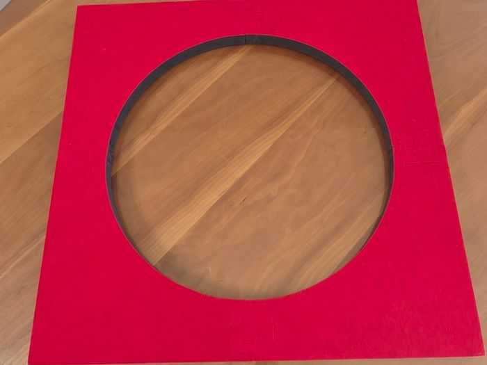 Used Red square  dartboard surround