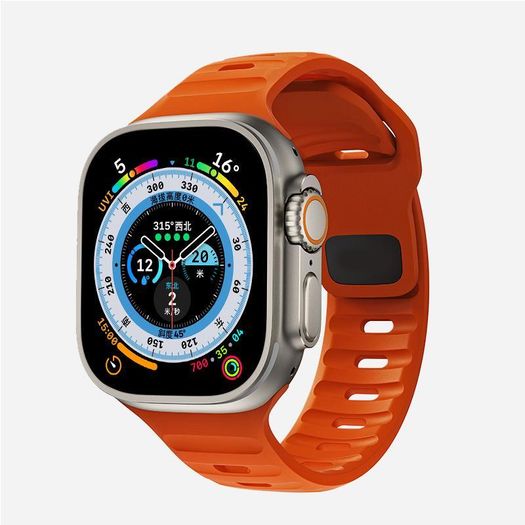 Soft Silicone Strap For Apple Watch Band Ultra 49mm 45mm 41mm 44mm 40mm Sport Watchband Iwatch Series 9 8 7 6 5 4 3 2 Bracelet