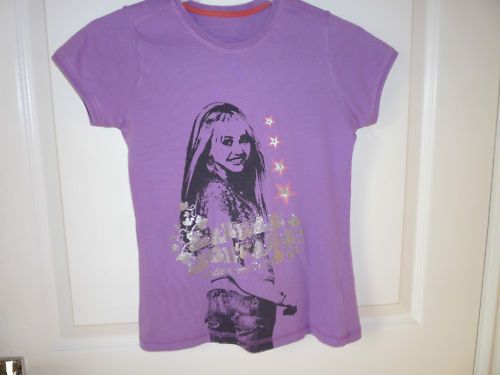 Hanna Montana Girls Purple T-shirt M&s Age 10.  Great Condition