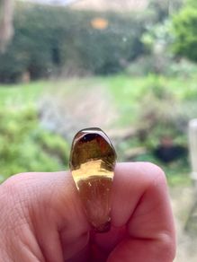 Vintage Cola Colour (Yellow Brown) Glass Chunky Ring