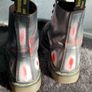 Vintage Dr Martens / Docs Size 5 1460 Rub Off Leather Boots in Acid Red, Navy and White Image 3
