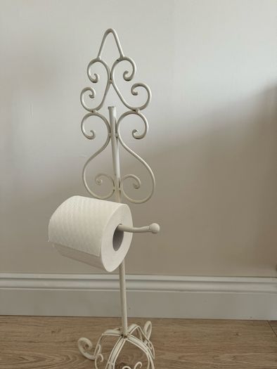 Vintage Freestanding Toilette Paper Holder White