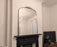 Large Gold Arched Mirror - 120cm high and 90cm wide