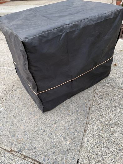small dog crate with blackout cover