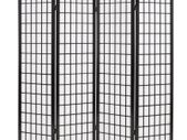 Folding 4-Panel Room Divider Japanese Style 160x170 cm Black