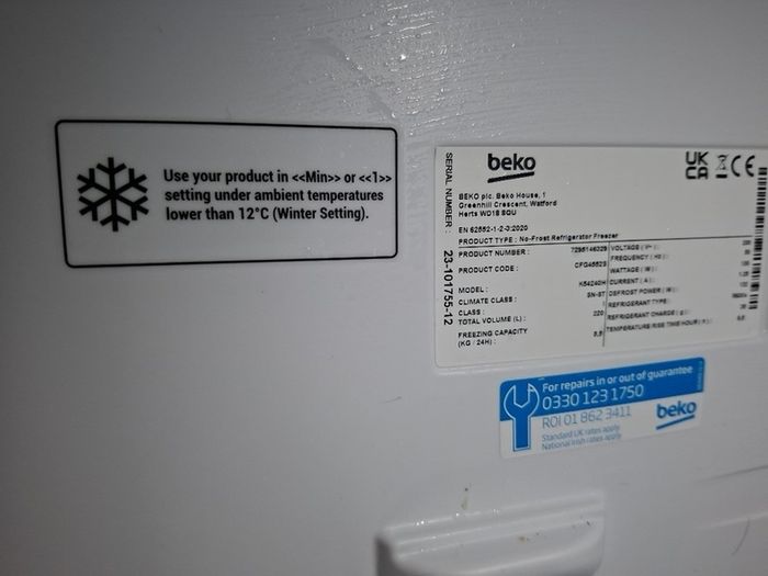 Beko fridge freezer frost free