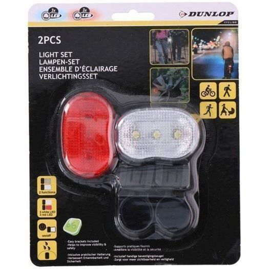 Dunlop - Bicycle Front & Rear Bike Lights Set