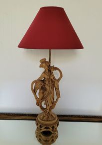 Mid-century italian resin geisha girl lamp