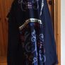 Next Ladies Navy Blue Cotton Linen Blend Boho Embrodierd Tassel Top L Includes postage Image 4