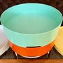 Vintage Ikea PS 2014 Retro Round Colourful Plastic Compartment Storage Side Table Image 10