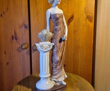 Vintage Tall Figurine of a Lady with a Flower Basket.