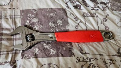 Snap-on 12" Adjustable Wrench Red Soft Grip (FADH12A)