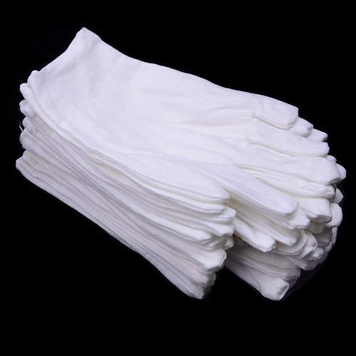 05721 24PCS White 12 Pairs Soft Cotton Lining Glove