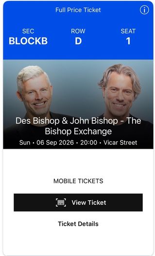 Bishop Exchange tickets