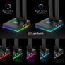 Havit RGB Headset Stand with 3.5mm AUX and 2 USB Ports Headphone Holder for Gamers Gaming PC Accessories Desk Black and White Image 4