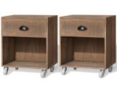 Nightstand 2 pcs Brown Solid Wood