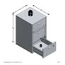 FMD Bedside Table with 3 Drawers High Gloss White Image 4