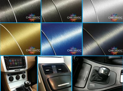 Brushed Aluminium Vinyl 152 x 30cm Roll - 6 colours available - Bubble Free Car Wrap