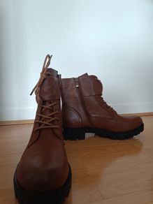 DejaVu Brown Ankle Boots - Faux Leather