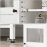 _Sideboard Kitchen Cabinet with Doors Side Cabinet Glass Window 100 x 30 x 76.5 cm Cabinet for Living Room Dining Room Kitchen Hallway Office White Image 5