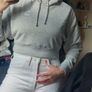 Puma Grey Cropped Hoodie / SIZE M Sweatshirt (as new) Image 4
