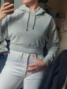 Puma Grey Cropped Hoodie / SIZE M Sweatshirt (as new)