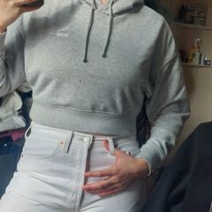 Puma Grey Cropped Hoodie / SIZE M Sweatshirt (as new)