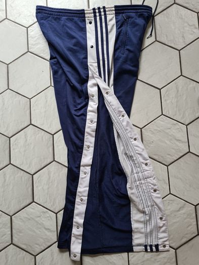 Women's Blue Adidas Vintage retro adibreak poppers Track Pants D4 Size L large trousers