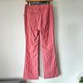 Vintage Y2K baby pink flared trousers striped mid rise cotton Size 8 Image 2