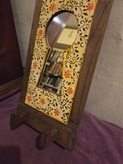 Vintage Hand made Wall Key Holder with Mirror