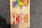 Animal dress up wooden game