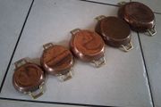 Graduated Set 5 Copper French Gratin Roasting Pans