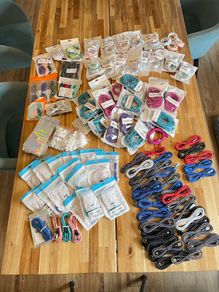 Job lot of 150 new braided fast-charging cables and extras